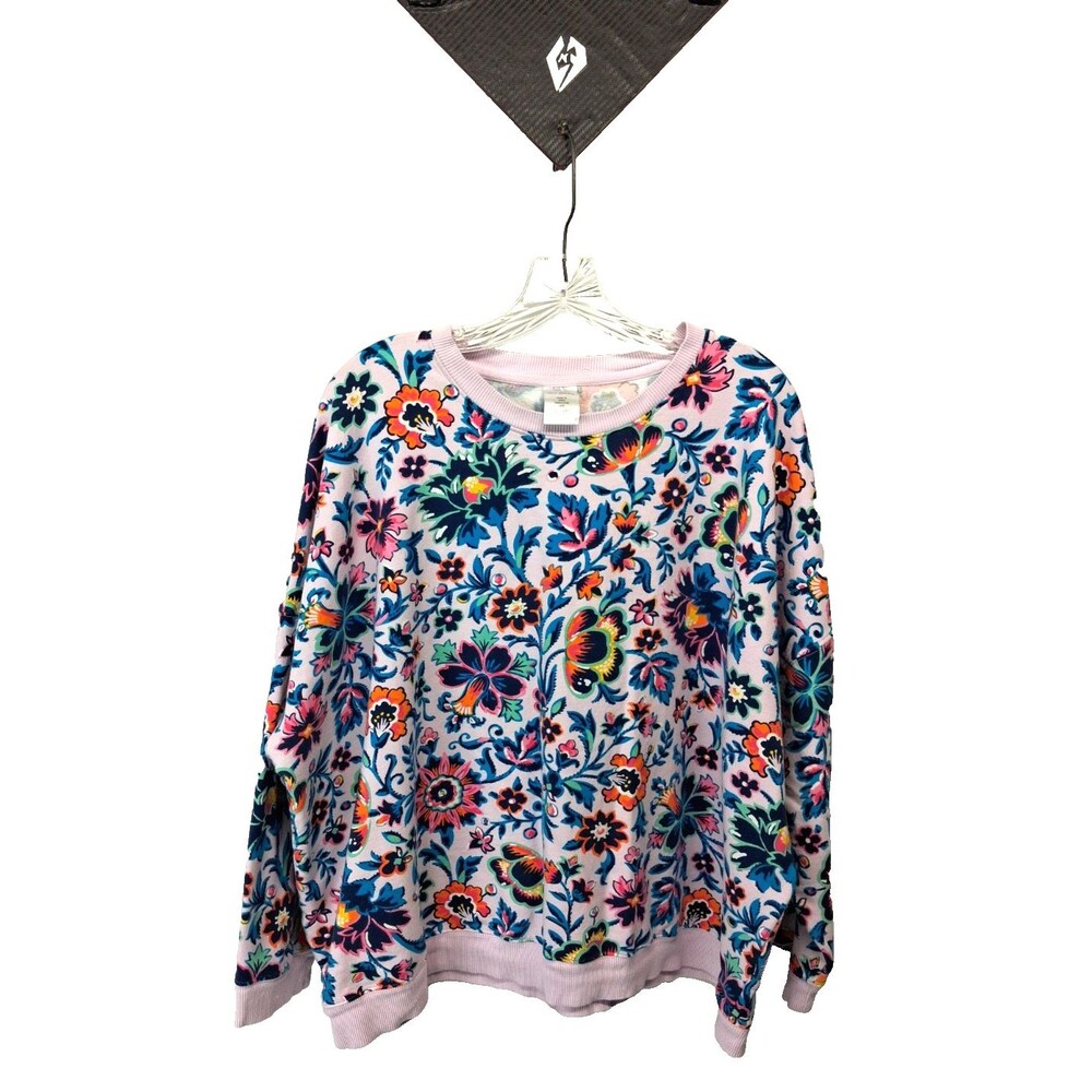 Vera Bradly Women s Multi-Color Floral Print Long Sleeve Oversized Sweatshirt 3X